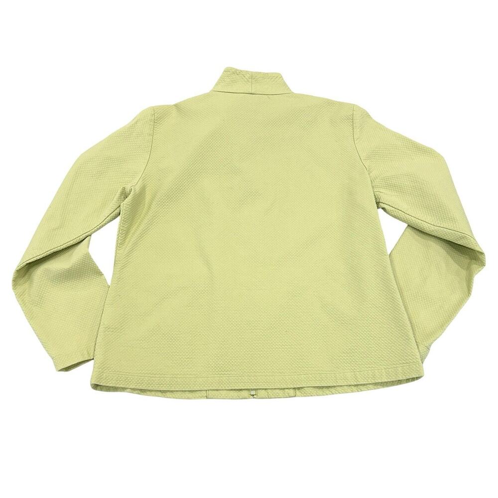 Eileen Fisher Womens Jacket Size S Pear Green Textured Cotton Weave Full Zip - Picture 3 of 6